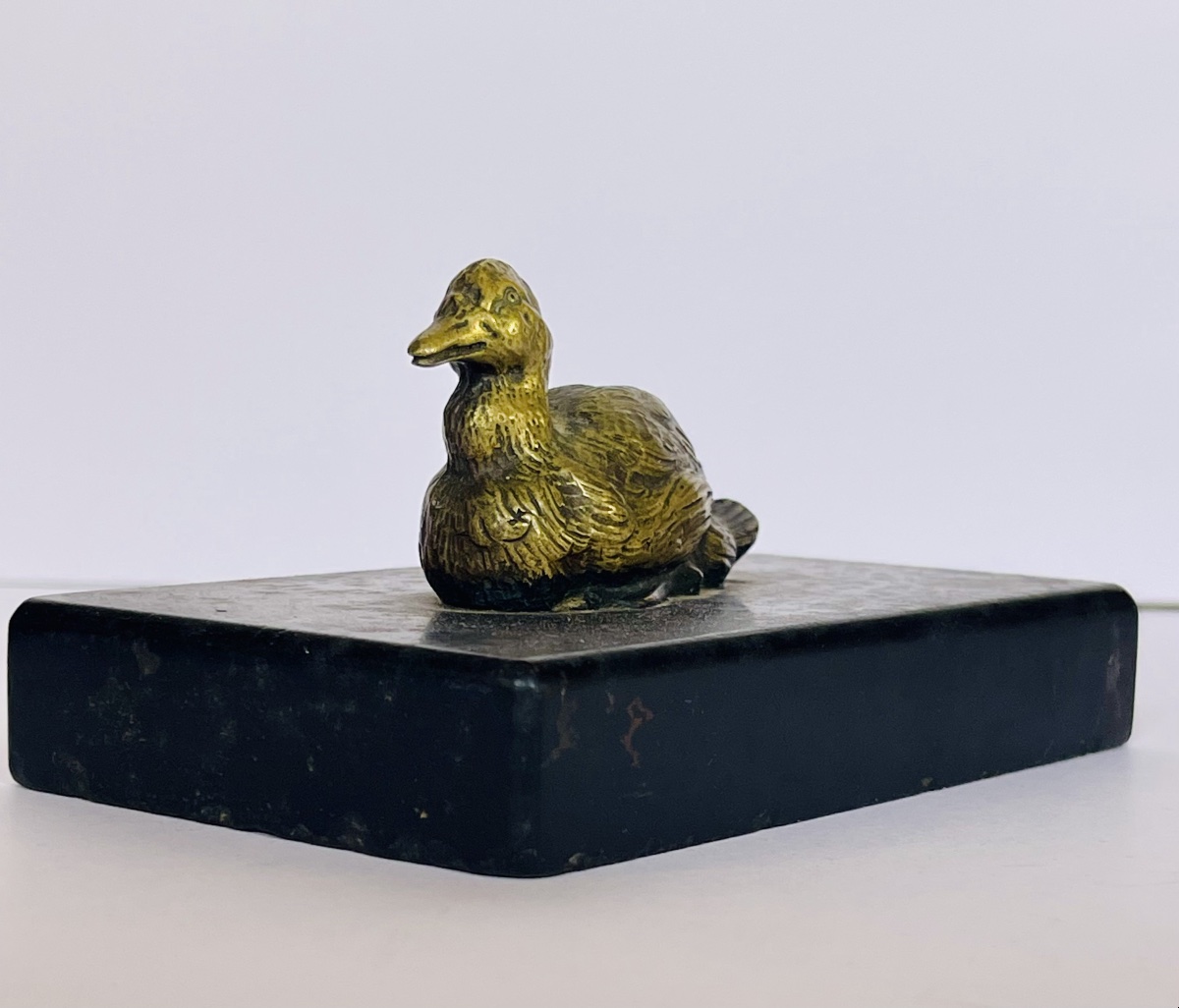 Bronze Duck Paperweight -photo-1